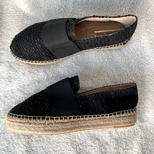 NWOT Italian black crocheted espadrille, euro 41/ us 10